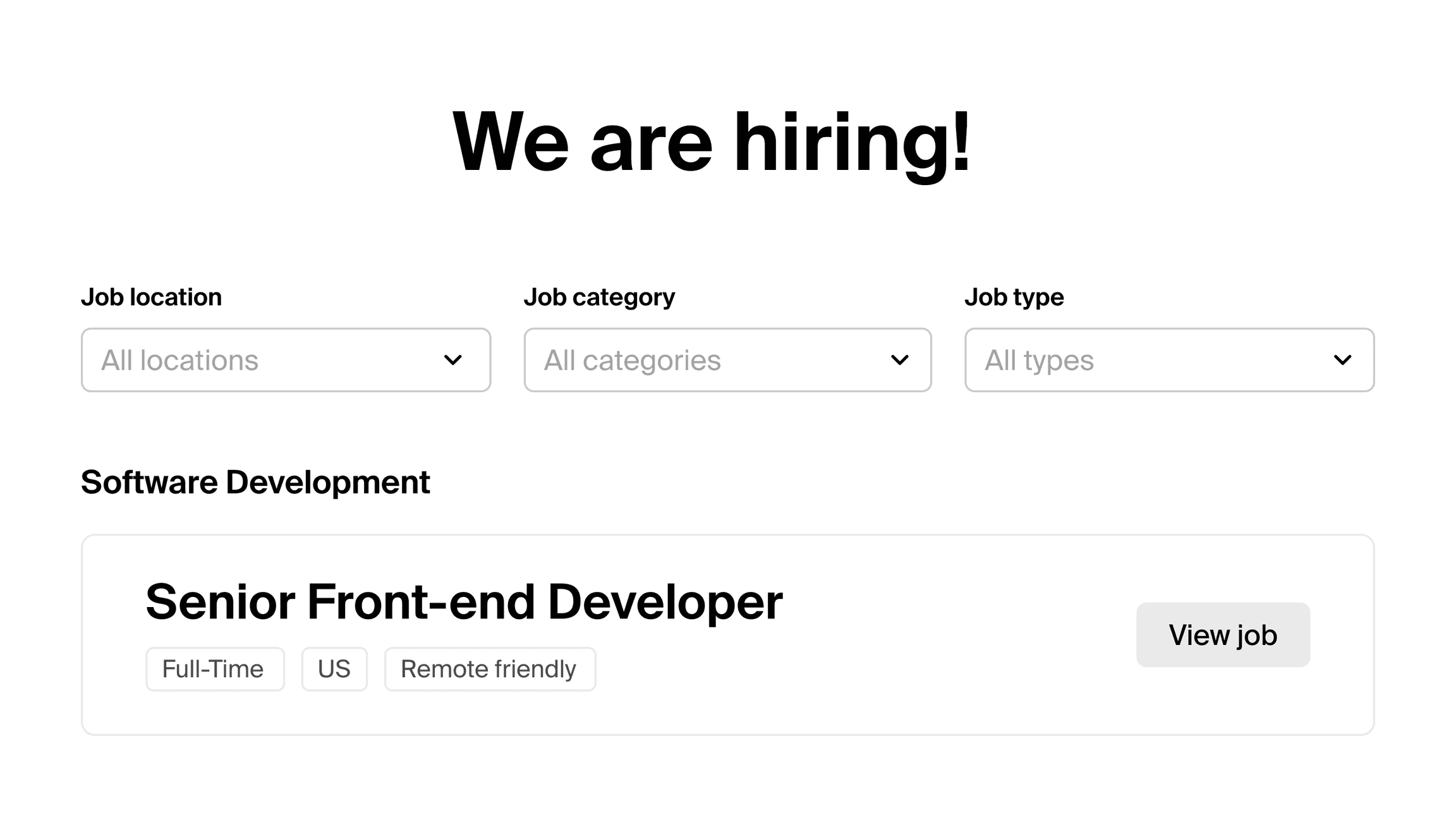 An image of a job board built in Polymer